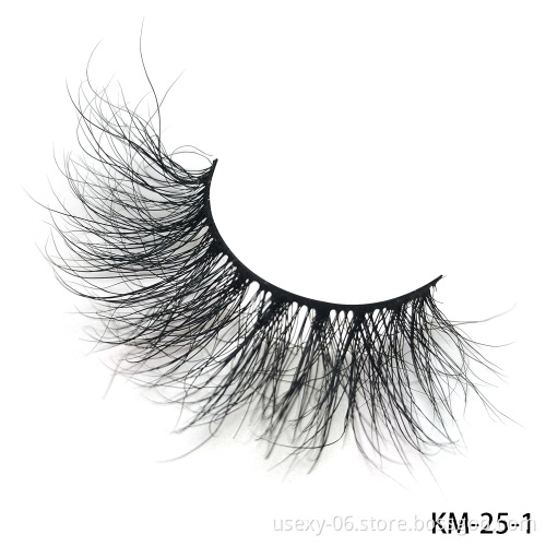 Natural Mink Eyelashes 25mm 3d Mink Eyelashes Private Label Individual Eyelash Extensions